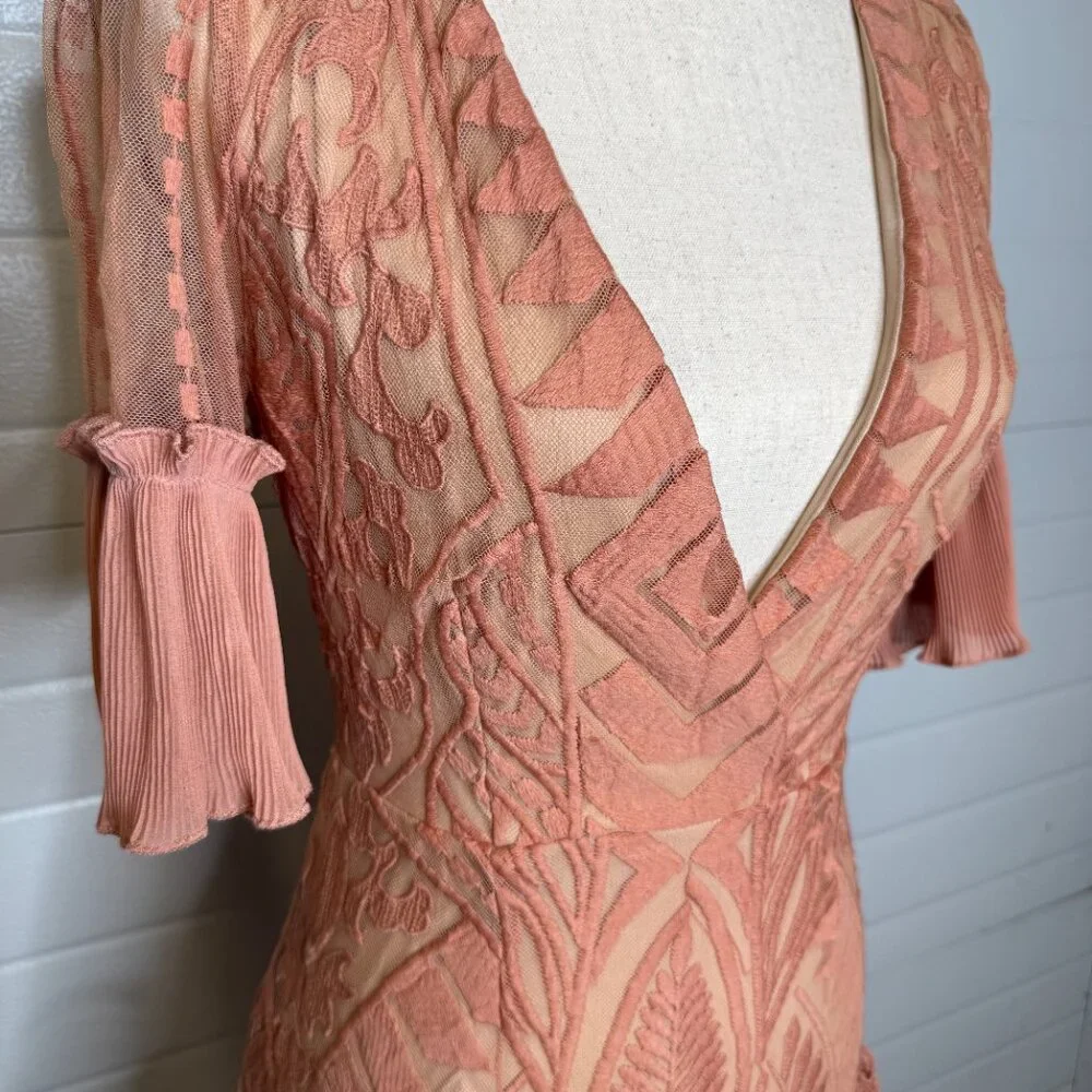 The Clothing Company Beige Lace Ruffle Mini Dress - Picture 2 of 6